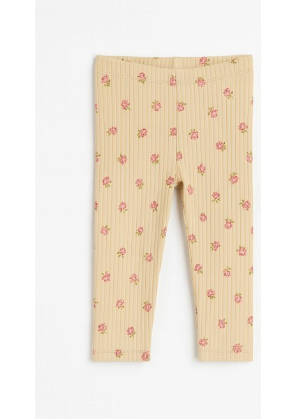 Çiçek ve Kurdela Baskılı Kız Çocuk 2'li Tayt 20605-1 modelleri