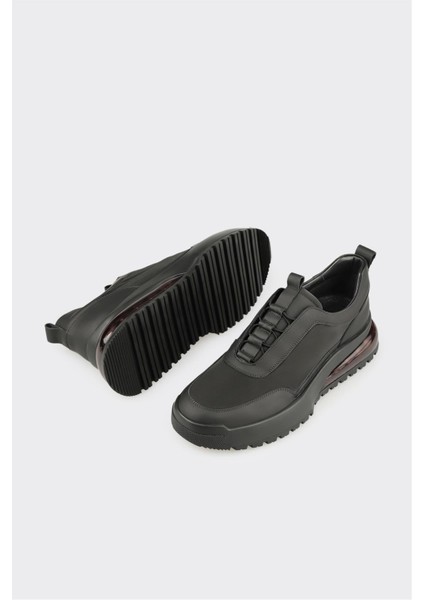 Siyah Deri Erkek Spor Ayakkabı modelleri