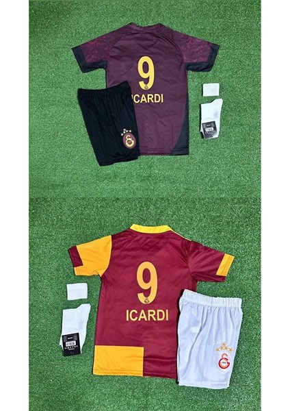 /.g'.â.l.a.t.â.s.a.r.â.yy M.'a.u.r.o I'.cardi Deplasman + Parçalı Ikili Kombin Çocuk Forma 4'lü Set