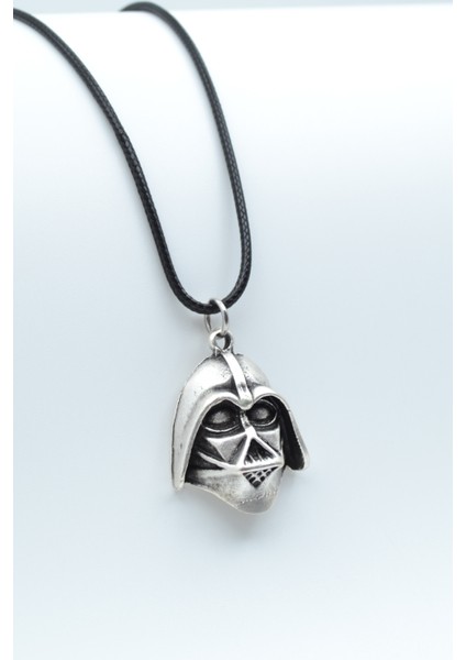 Star Wars - Darth Vader Gümüş Kaplama Deri Ip Kolye