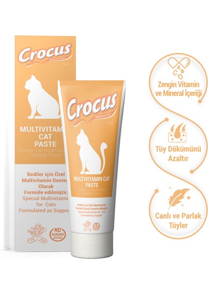 Techmrt Crocus Kedi Multivitamin Macun 100 Gram x 2 Adet