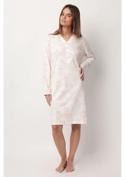 61418 Pembe Desenli Gecelik