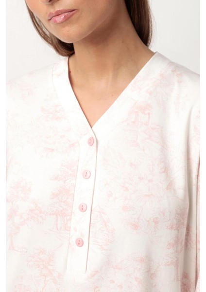 61418 Pembe Desenli Gecelik modelleri