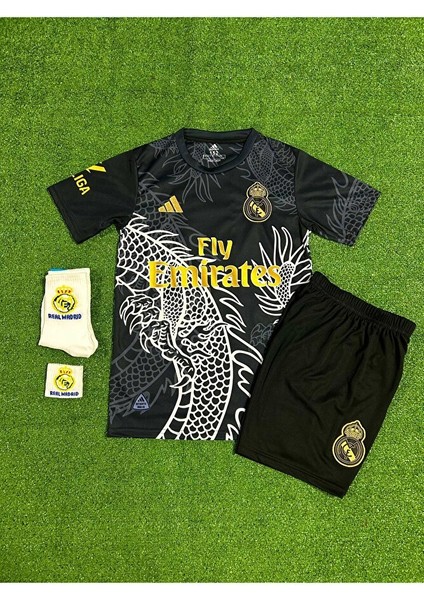 Real Madrid Cristiano Ronaldo Dragon Desenli Konsept Çocuk Forması (Black - Armalı) fiyatları