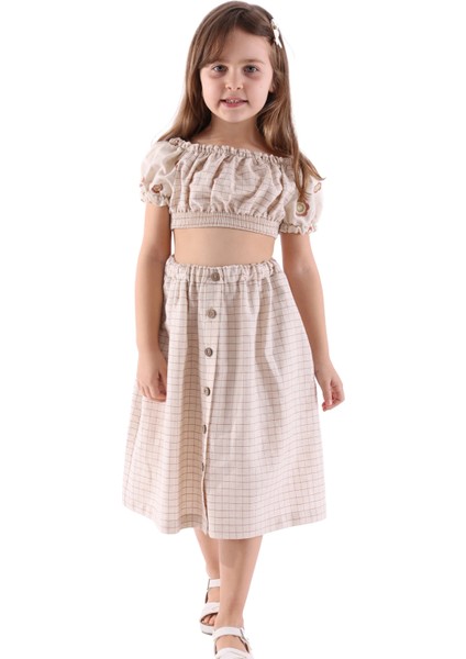 Ekose Desenli Yazlık Kız Çocuk Etek