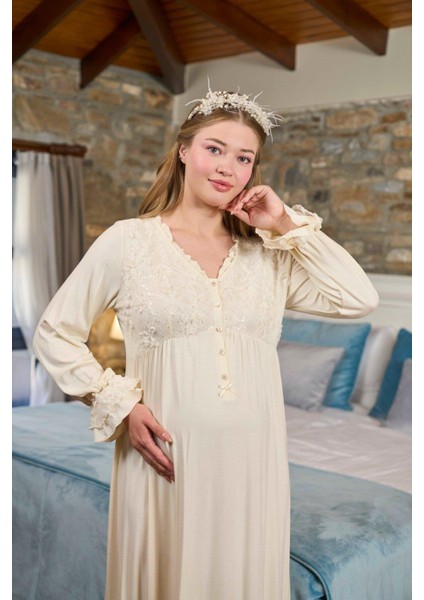 Kadın Krem Lohusa Gecelik 26326 fiyatları