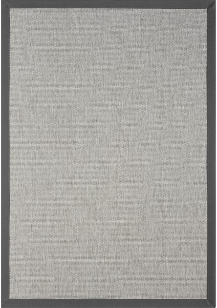 Bombay Gri Halı Antrasit Bordürlü Kolay Temizlenen Hasır Dokulu Sisal Halı 664