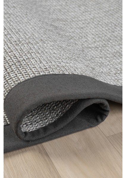 Bombay Gri Halı Antrasit Bordürlü Kolay Temizlenen Hasır Dokulu Sisal Halı 664 modelleri