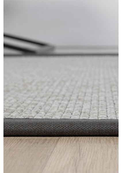 Bombay Gri Halı Antrasit Bordürlü Kolay Temizlenen Hasır Dokulu Sisal Halı 664 fırsatları