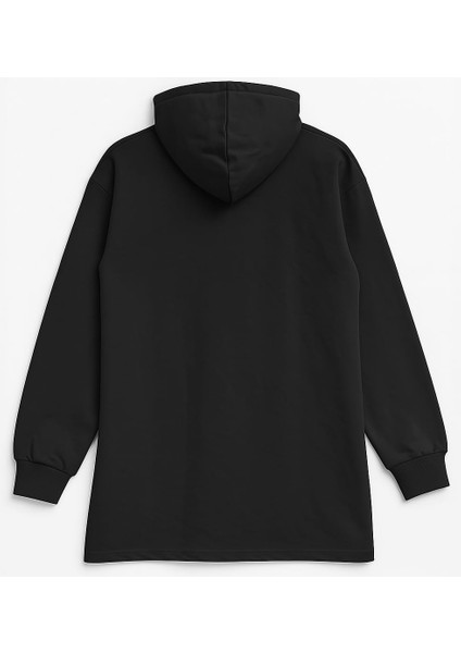 Kadın Kapüşonlu Cepli Siyah Tunik Sweatshirt fiyatları