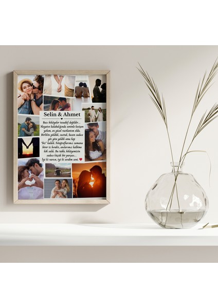 Sevgiliye Özel Fotoğraflı Kolaj Tablo, Sevgiliye Hediye, Sevgiliye Özel Tasarım Tablo fiyatları