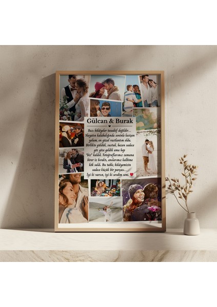 Sevgiliye Özel Fotoğraflı Kolaj Tablo, Sevgiliye Hediye, Sevgiliye Özel Tasarım Tablo modelleri