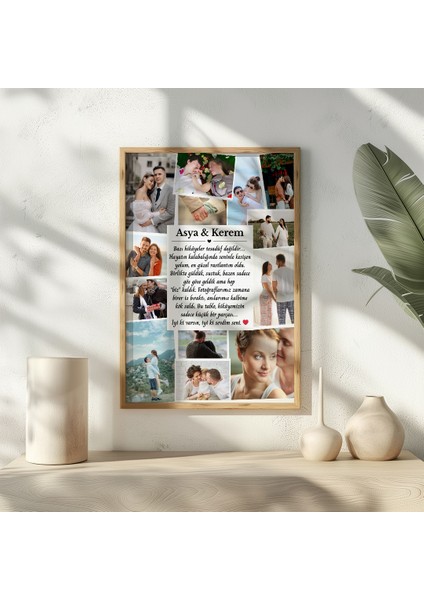 Sevgiliye Özel Fotoğraflı Kolaj Tablo, Sevgiliye Hediye, Sevgiliye Özel Tasarım Tablo fırsatları