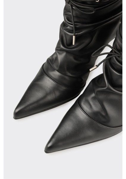 Siyah Deri Kadın Klasik Bot fırsatları