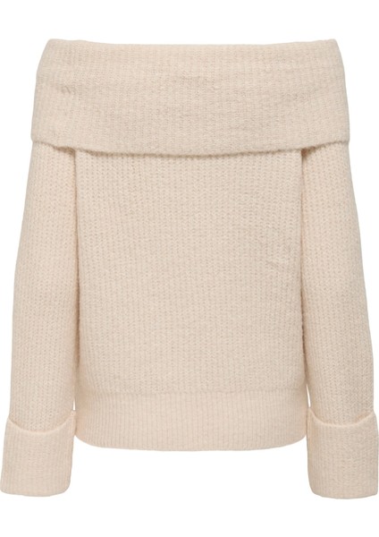 Kadın Düşük Omuz Bej Örme Kazak - 15352271 indirimleri