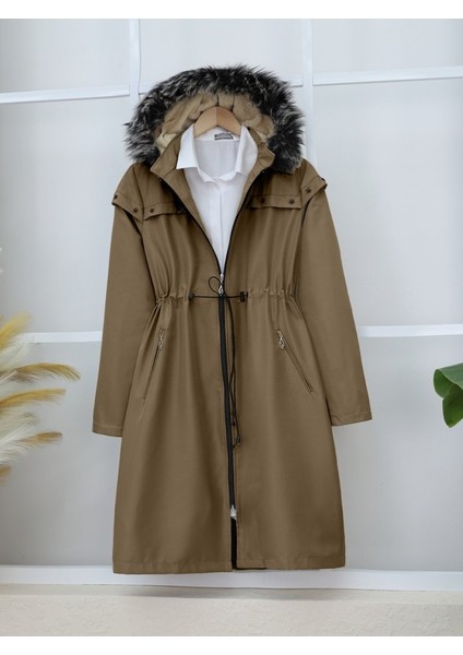 Alpaco Çıkma Kapşonlu Yıldız Metal Detaylı Kaban -Taba -Collectıon fiyatları