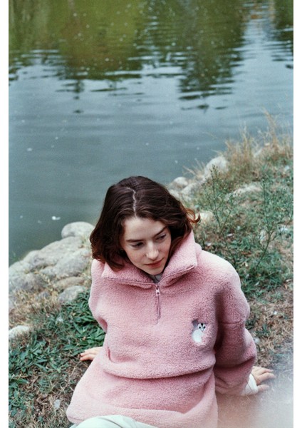 Sugar Glider Sherpa Quarter-Zip Sweatshirt - Pembe fırsatları