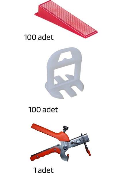 Seramik Seviye Tespit Derz Artısı Uygulama SETI(100 Seviye Artısı 0.5 mm ,100 K.takoz, 1 M.pense)