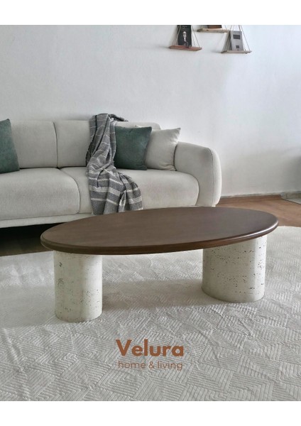 Zag Orta Sehpa - Ceviz Tabla & Taş Desen Ayak modelleri