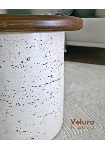 Zag Orta Sehpa - Ceviz Tabla & Taş Desen Ayak fırsatları