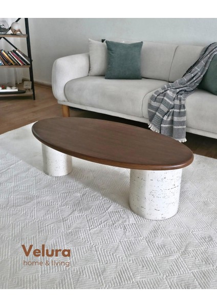 Zag Orta Sehpa - Ceviz Tabla & Taş Desen Ayak indirimleri