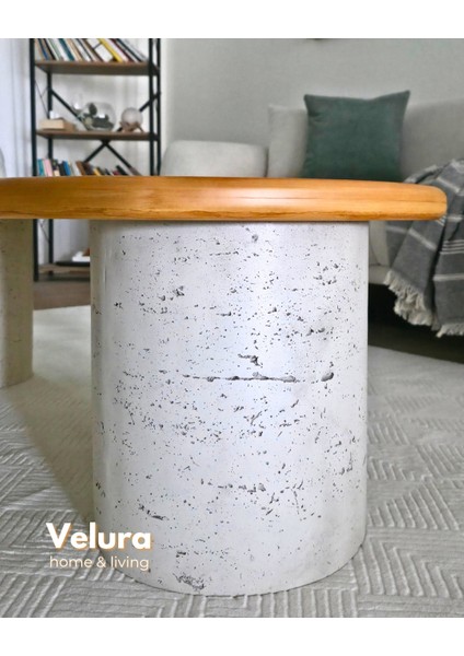 Doğal Meşe Tabla & Taş Dokulu Ayak - Zag Orta Sehpa modelleri