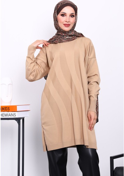 Bisküvi Soğuk İplik Merserize Triko Tunik