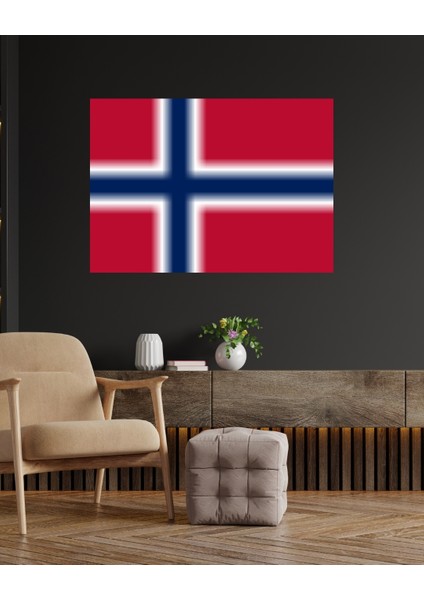 Norveç Bayrağı Dijital Baskı Poster (Çerçevesiz)