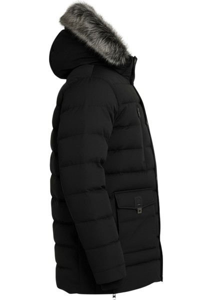 Erkek Siyah Erkek Outdoor Su Geçirmez Kapüşonlu Kışlık Kaban – Rüzgar ve Yağmura Dayanıklı Mont&kaban fiyatları