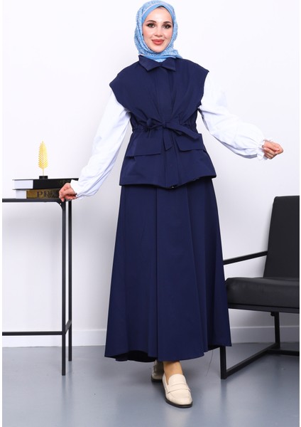 Lacivert Cepli Yelek Etekli Bondit Takım