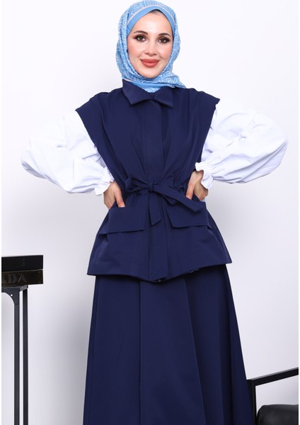 Lacivert Cepli Yelek Etekli Bondit Takım modelleri