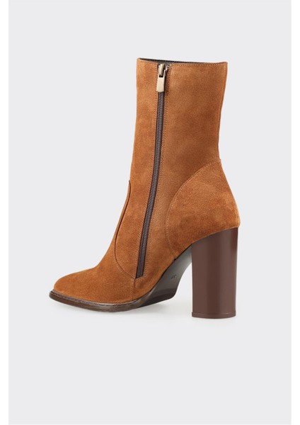 Taba Deri Kadın Yüksek Topuk Bot modelleri