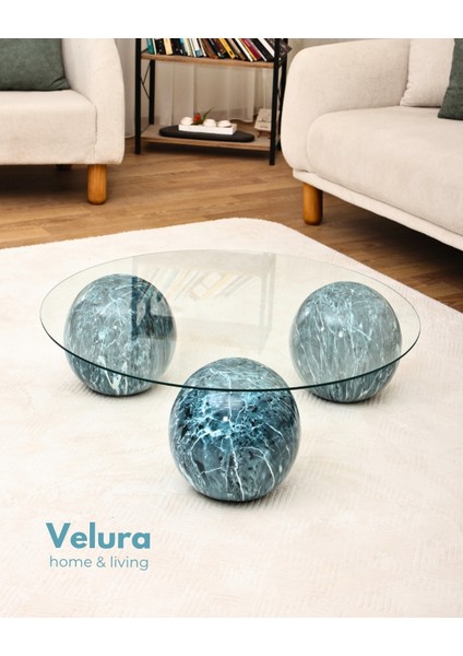 Modern Orta Sehpa & Küre Sehpa & Top Sehpa & Şeffaf Üçgen Cam & Ocean fiyatları