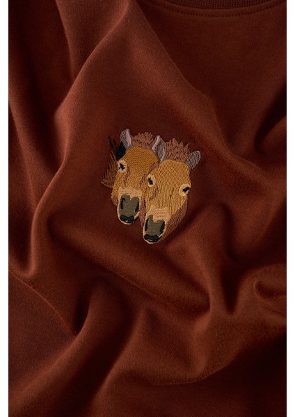 Przewalski Atı Premium T-Shirt - Kahverengi fiyatları