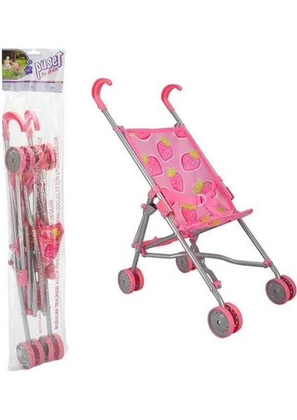 Seçtim Aldım Sunman The Stroller Bebek Arabası Baston Puset Metal Katlanır Çilek Desenli 4 Teker 3+ fiyatları