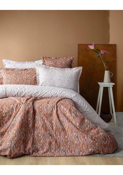 Tek Kişilik Leros Teracotta Nevresim Takımı --