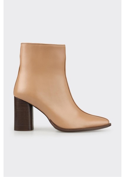 Naturel Deri Kadın Klasik Bot