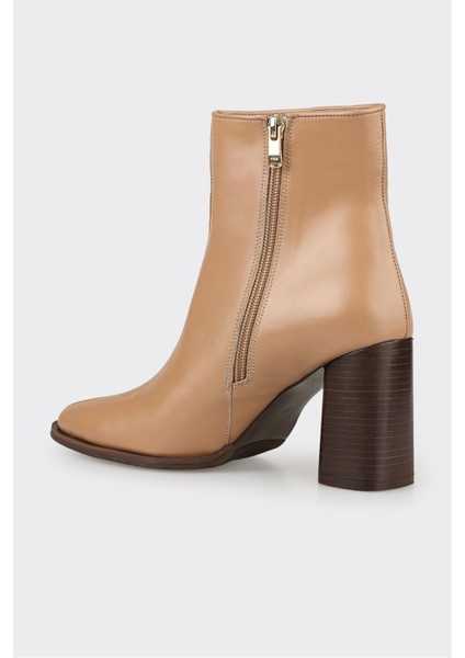 Naturel Deri Kadın Klasik Bot modelleri