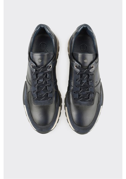 Lacivert Deri Erkek Spor Ayakkabı fırsatları