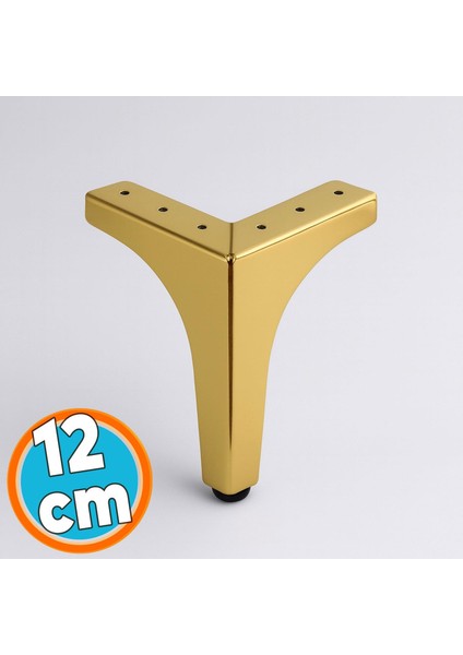 Mobilya Ayağı Dayanıklı Modern Tasarım Koltuk Sehpa Masa Tv Ünitesi 12 cm Gold Altın Metal