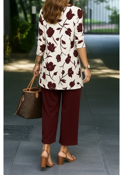 Kadın Uzun Kollu Önü Açık Modal Ceket Kolsuz Viskon Iki Iplik Bluz ve Pantolon Üçlü Takım fiyatları