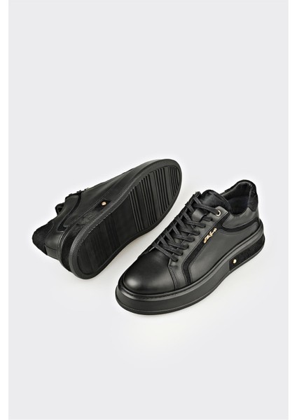Siyah Deri Erkek Spor Ayakkabı modelleri