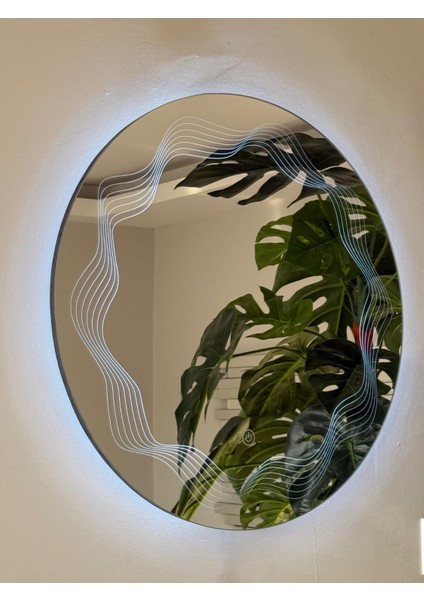 Çizgi Desenli Minimalist LEDLİ Özel Tasarım Ayna