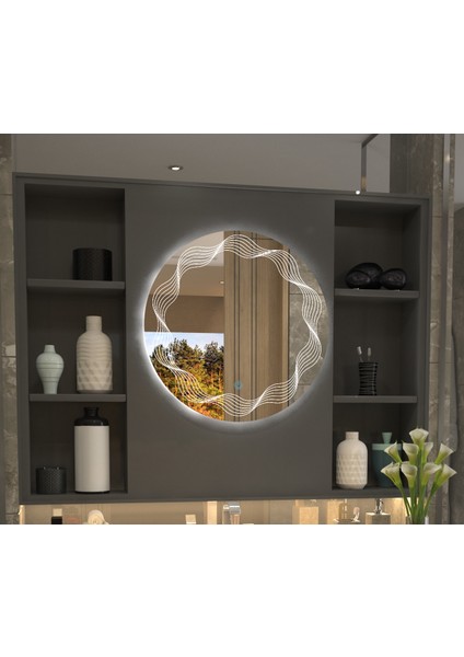 Çizgi Desenli Minimalist LEDLİ Özel Tasarım Ayna indirimleri