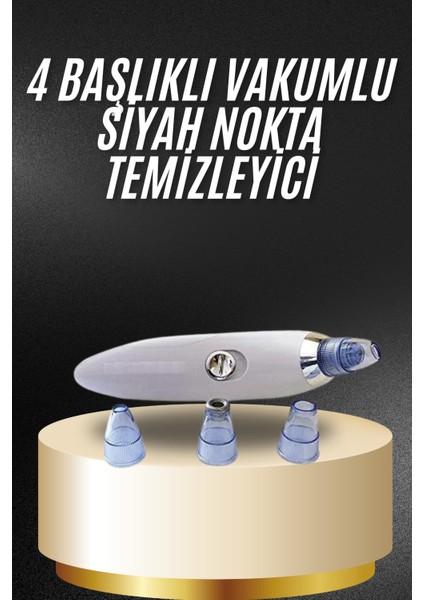 Techmrt Yeni Nesil Vakumlu Pilli Siyah Nokta ve Yüz Temizleme Cihazı 4 Başlıklı