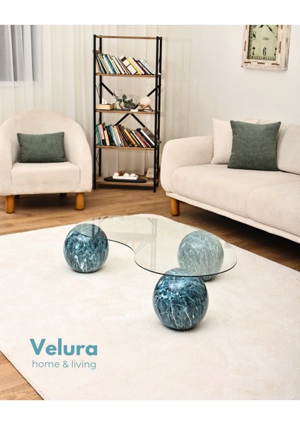 Modern Orta Sehpa & Küre Sehpa & Top Sehpa & Şeffaf Fasulye Cam & Ocean indirimleri