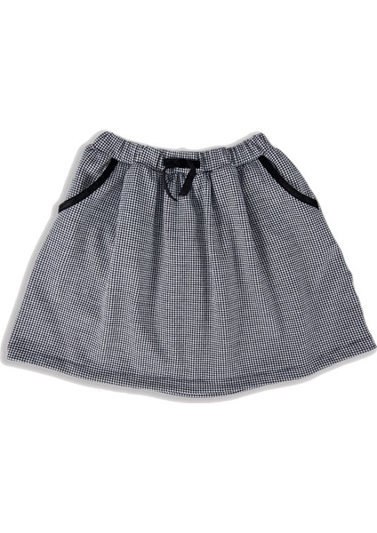 Kadife Biyeli Gri Pötikare Kışlık Kız Çocuk Etek fiyatları