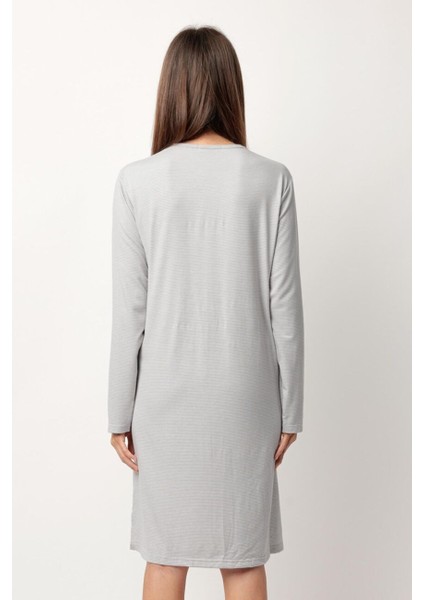 61436 Gri Çizgili Gecelik fırsatları