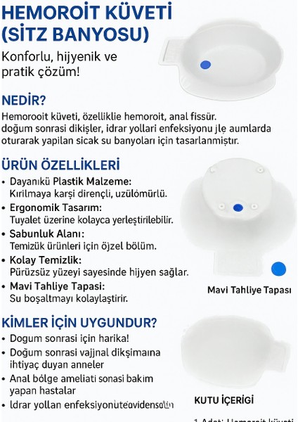 Hemoroit Küveti – Sitz Banyosu Doğum Sonrası & Bakım Küveti fırsatları