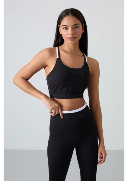 Siyah Polyester Esnek Standart Fit Performans Kadın Tayt Takım 95333 modelleri